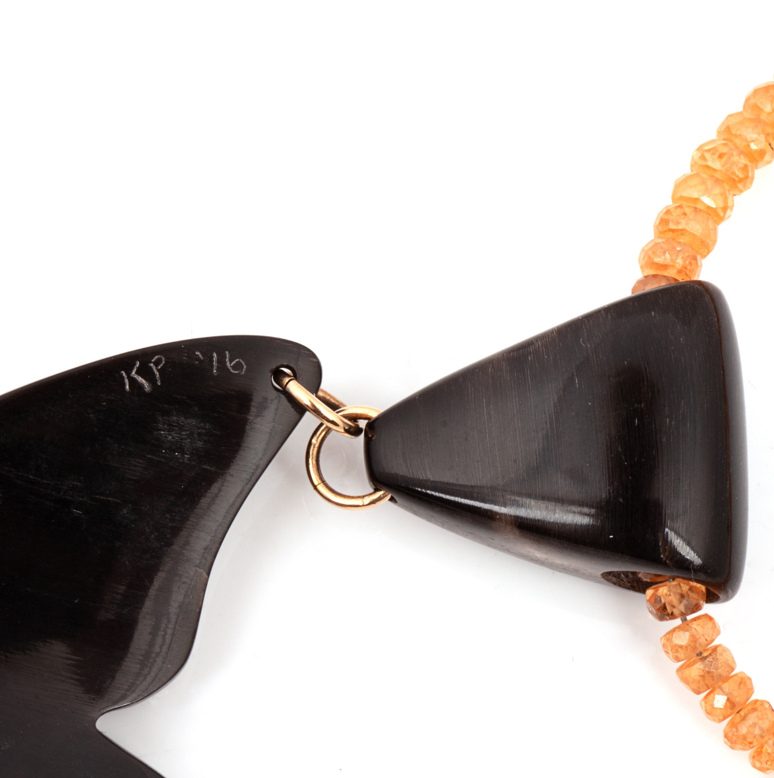 Artwork by Kevin Pouier, Carved Buffalo Horn Butterfly Necklace and Earrings, Made of Horn