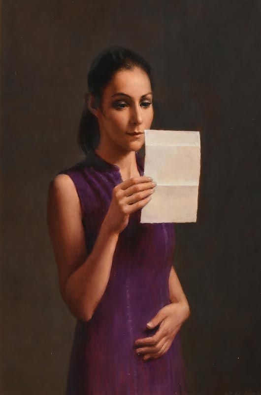 Artwork by Harry Holland, The Love Letter, Made of oil on board