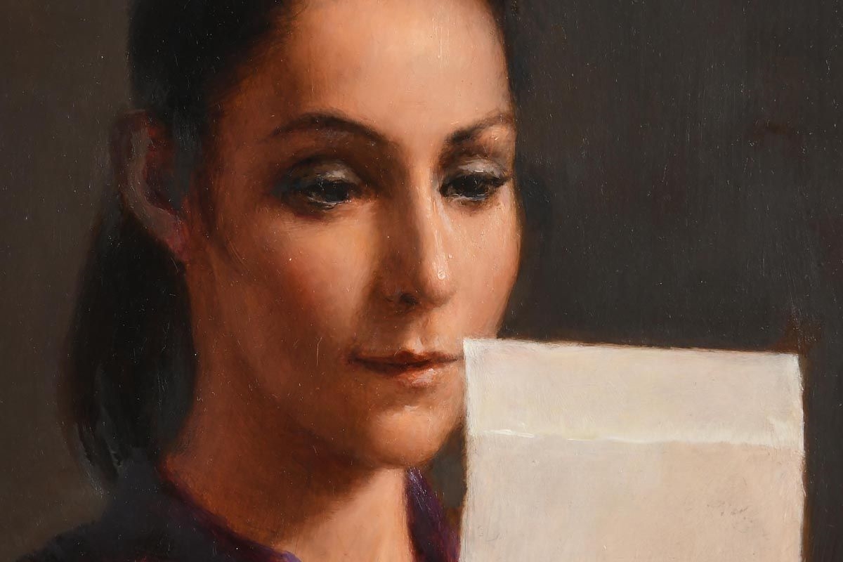 Artwork by Harry Holland, The Love Letter, Made of oil on board