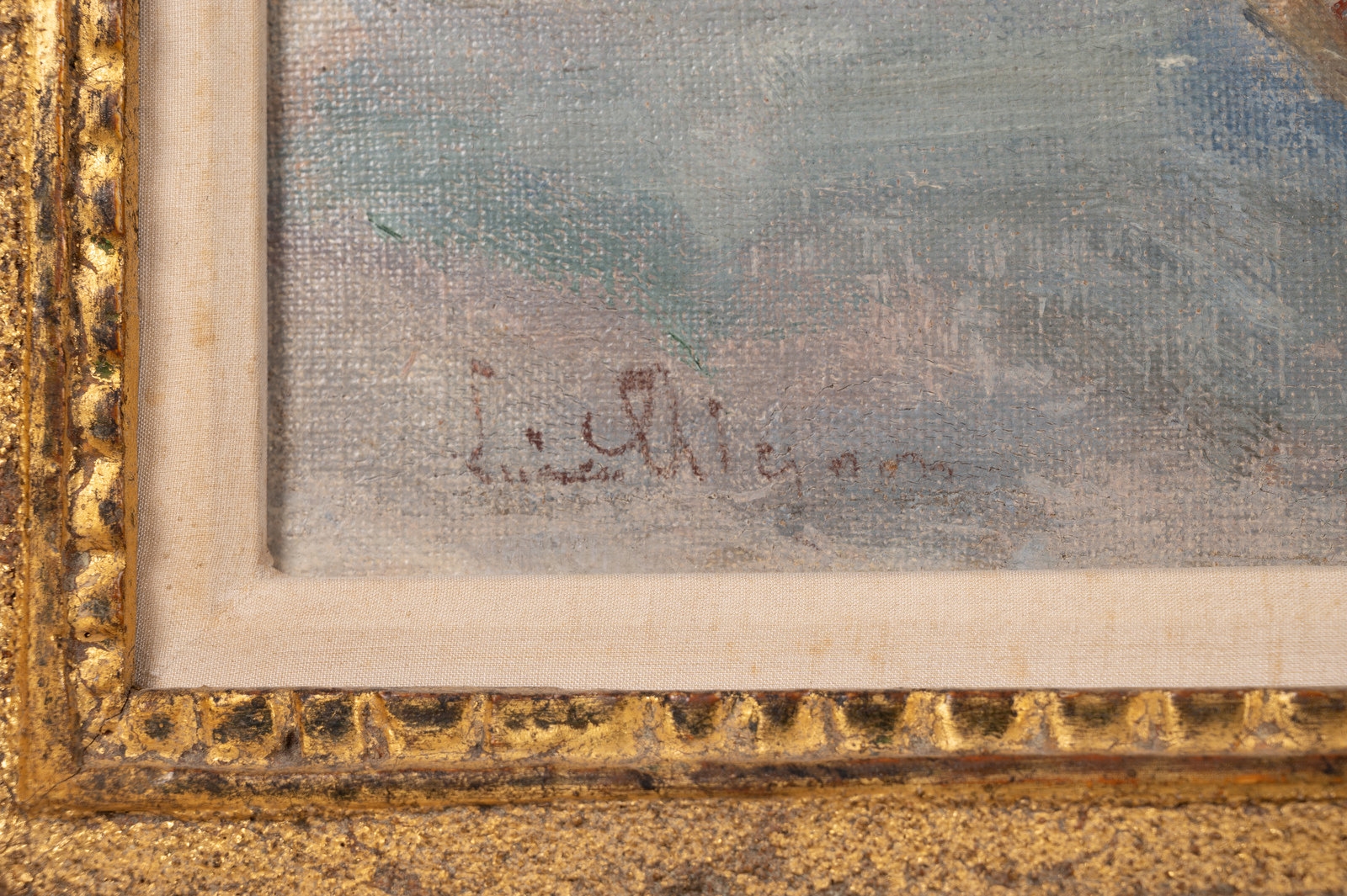 Artwork by Lucien Réne Mignon, Harbor Scene, Made of oil on canvas