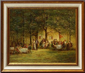 Belebter Biergarten - Günter Witczak