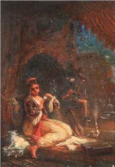 Femme à la musique orientale Femme accompagnée de son page consultant l'astronome - Alexis Perrassin