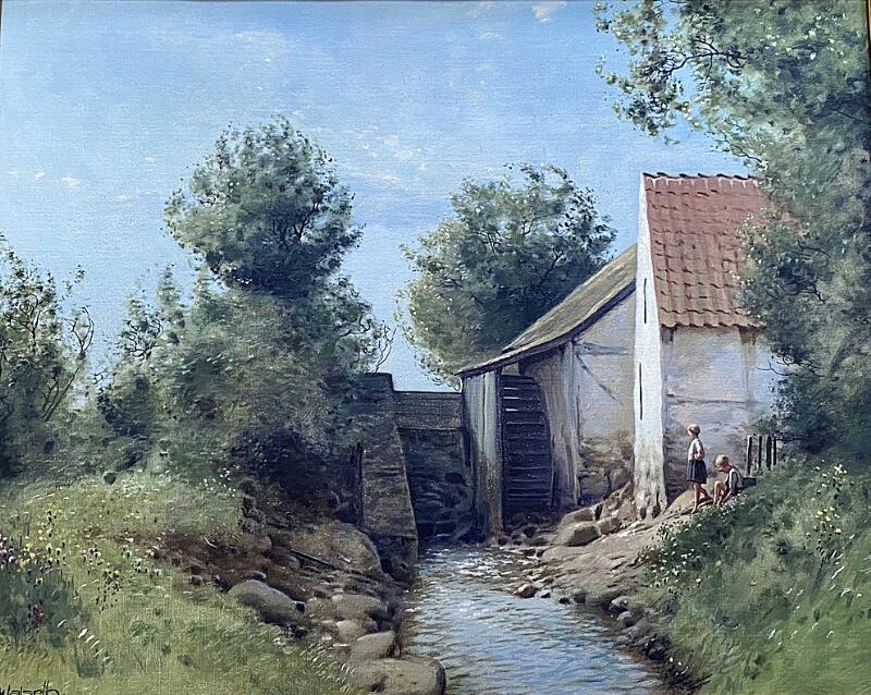 Landscape with watermill by Niels Walseth