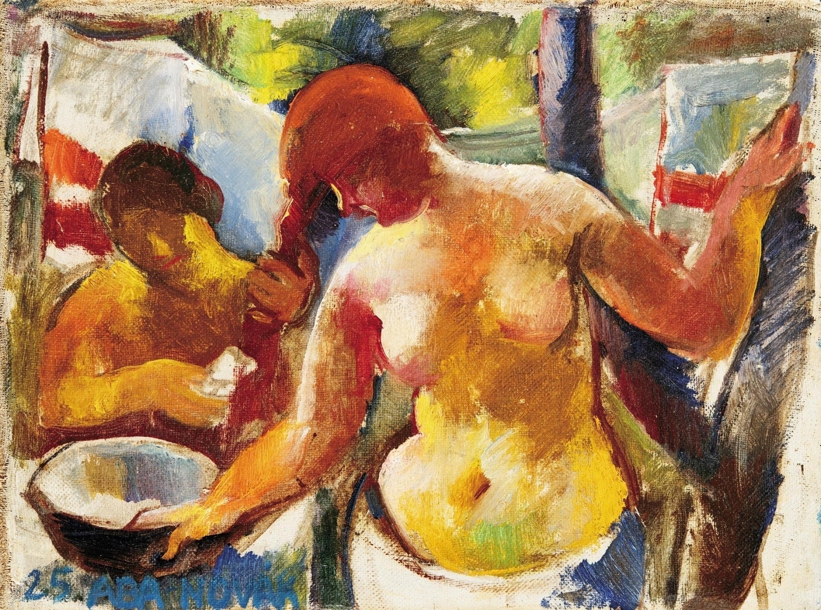 Combing her Hair by Vilmos Aba-Novák, 1925