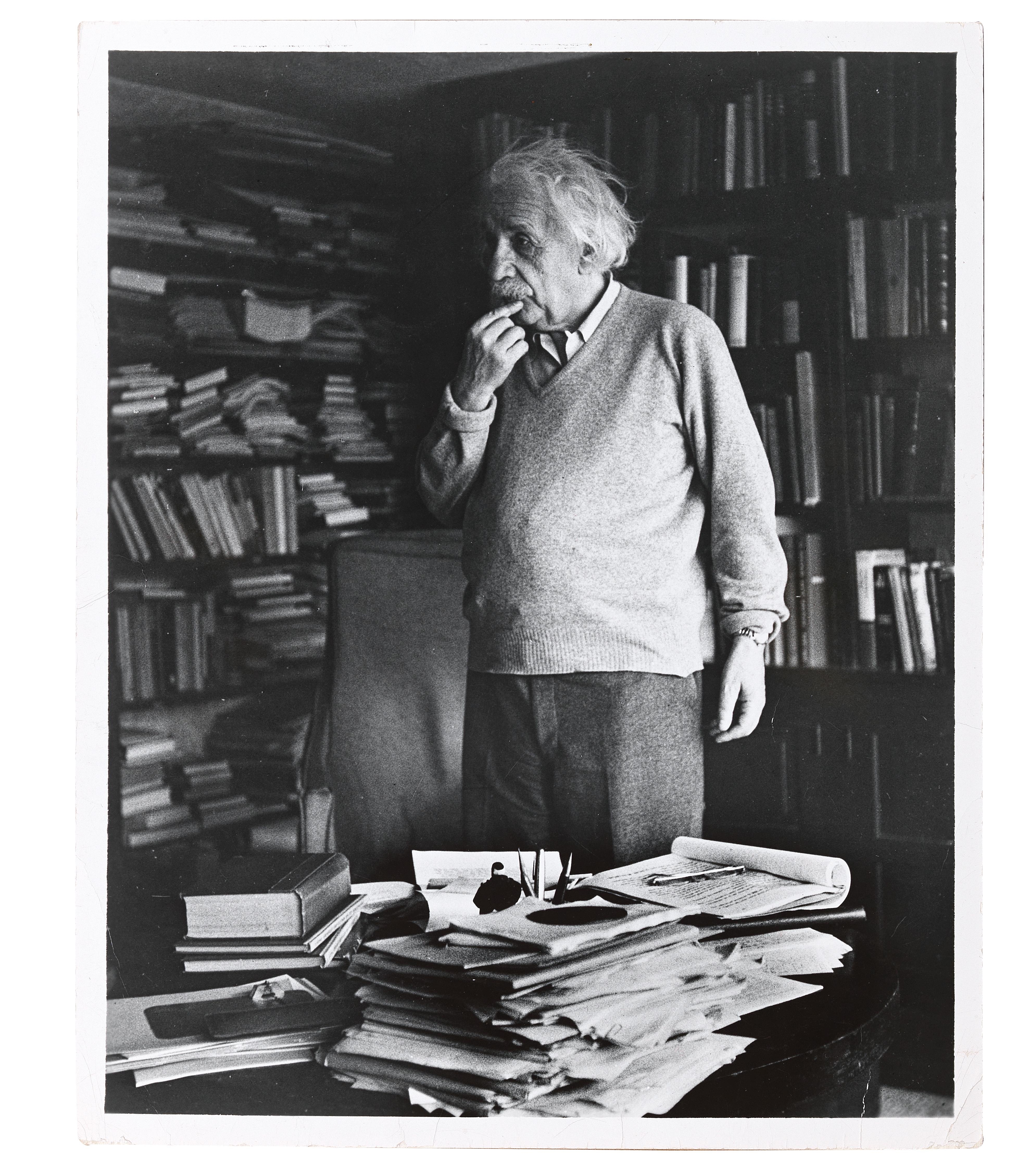 Ernst Haas | Albert Einstein in his office at the Institute for Advanced  Studies, Princeton (1951) | MutualArt