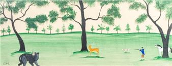 Folk Art, Stag Hunt - Charlie Munro