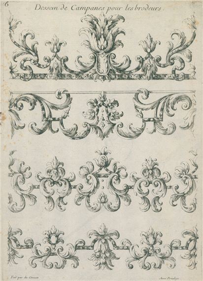 3 Bl. Ornamente u.a. für Stickereien by Androuet-Paul Ducerceau