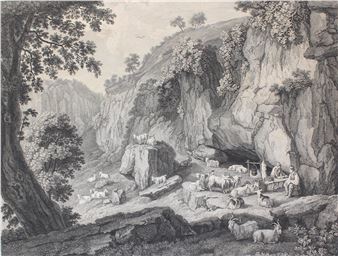 Vue de la grotte des chèvres près de la source sur le Mont Lucrèce - Balthazar Anton Dunker