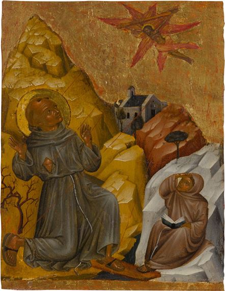 The stigmatization of Saint Francis by Italo-Cretan School, 16th Century
