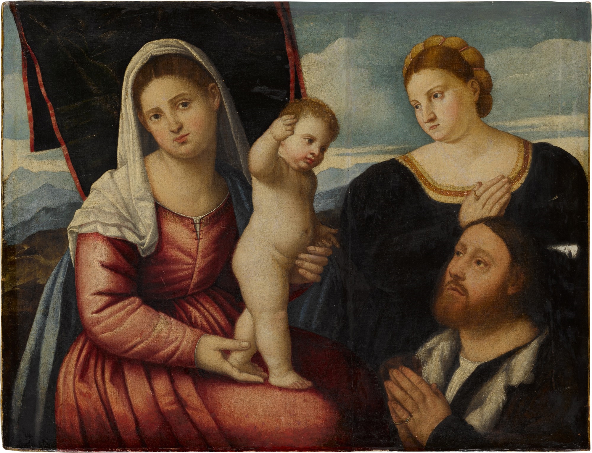 Bernardino Licinio | Madonna and child with two donors (Circa 1490 ...