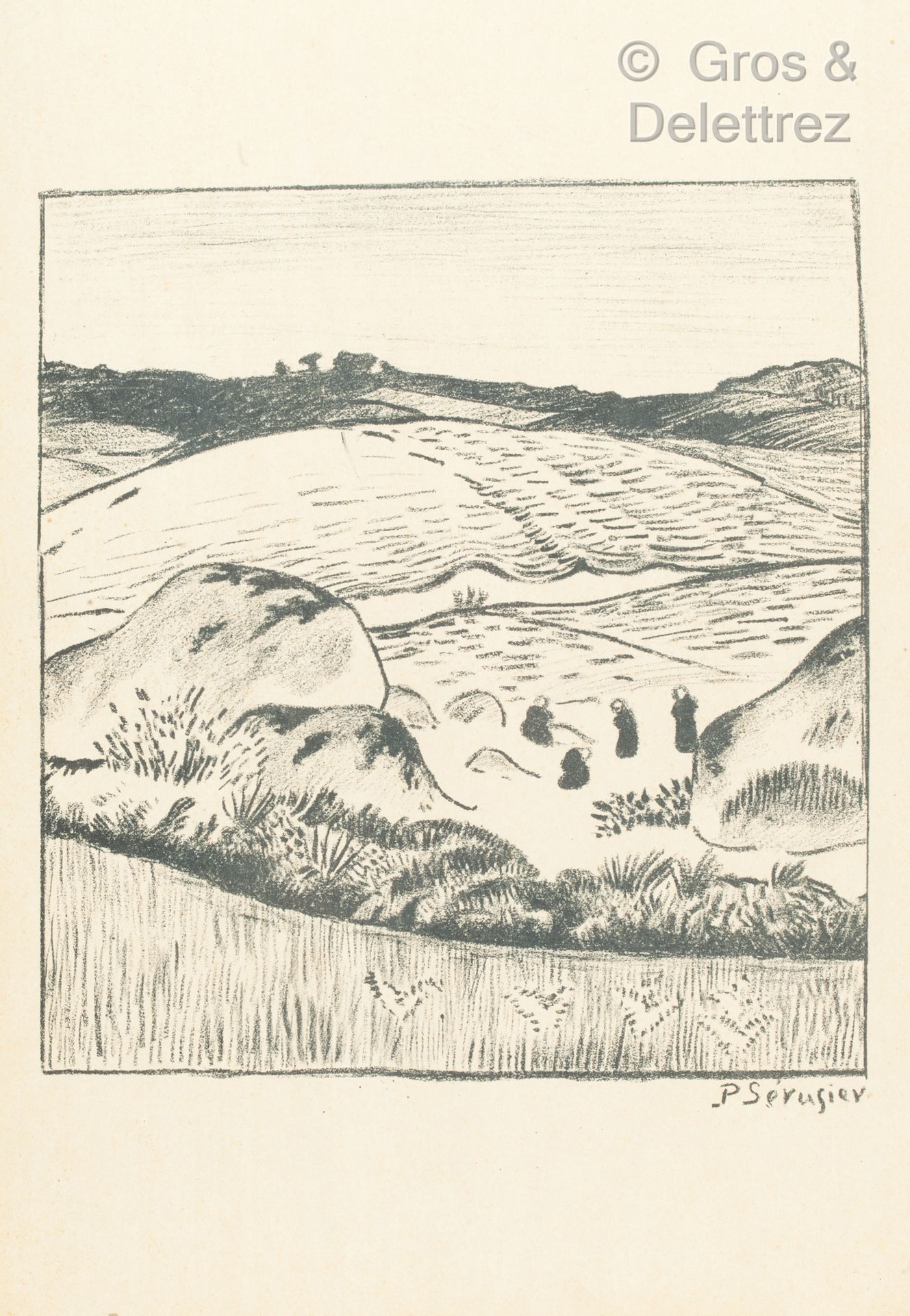 Artwork by Paul Sérusier, Women in a Breton landscape, Made of Lithograph
