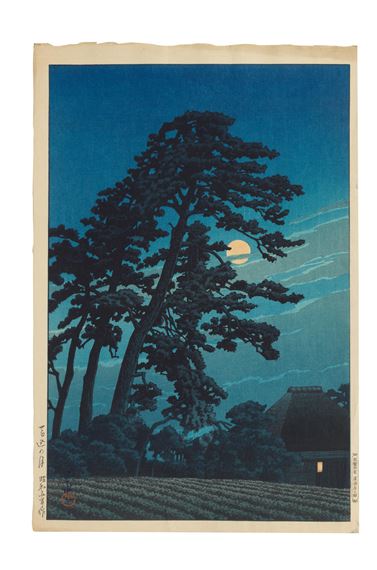 Umagome no tsuki (Moon at Umagome) by Hasui Kawase, dated 1930