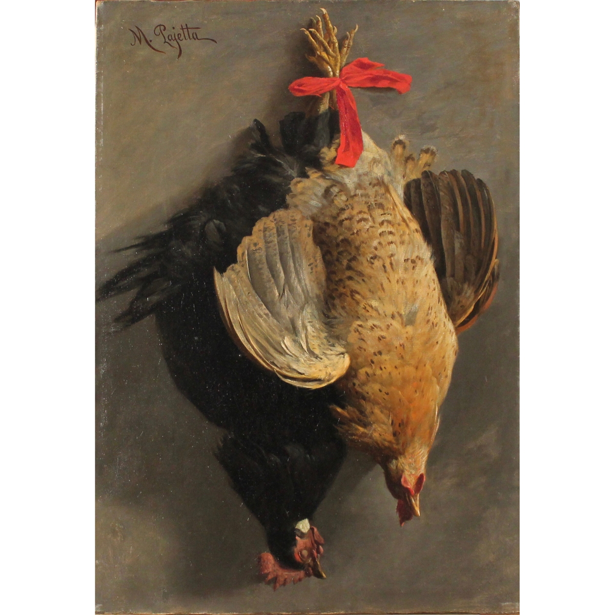 Artwork by Mariano Pajetta, "CACCIAGIONE" "GAME", Made of Oil painting on canvas