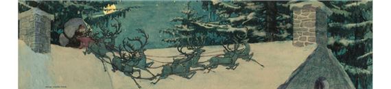 Happy Christmas to All, 'Twas the Night Before Christmas interior book illustration by Jessie Willcox Smith, 1912