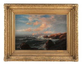 Sunset over a rocky coast. - Lemuel D. Eldred