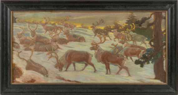 Charles R. Knight | Elk in winter. | MutualArt