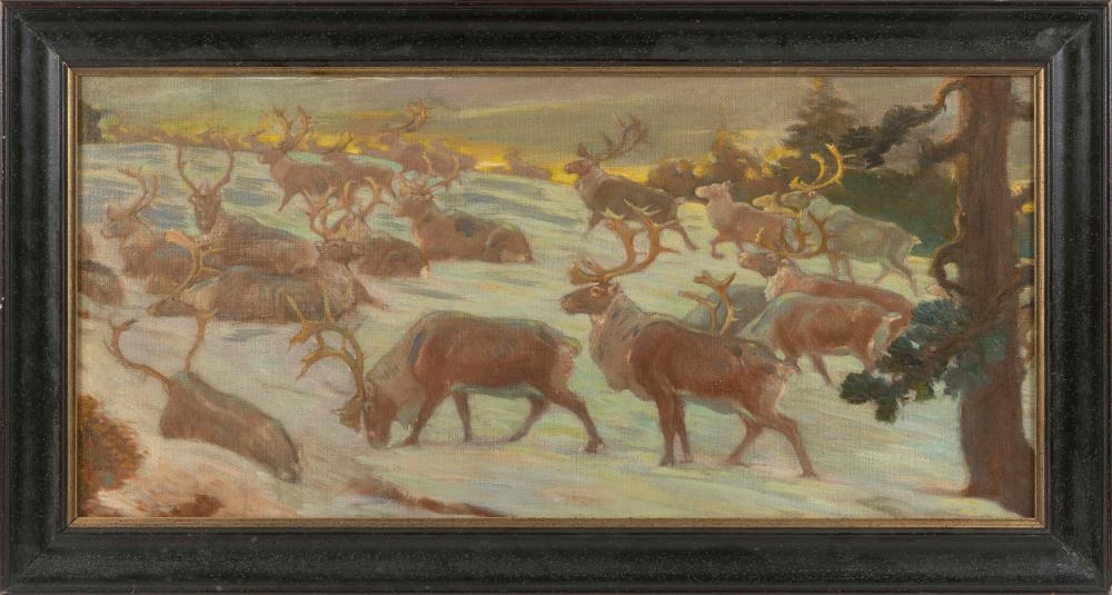 Charles R. Knight | Elk in winter. | MutualArt