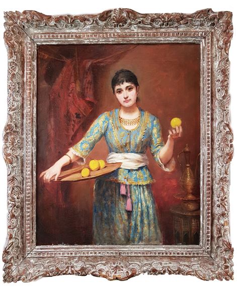 La marchande d'oranges by Alphonse Jules Debaene