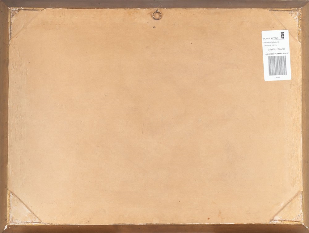 Artwork by Stanislaw Dabrowski, Baltic landscape with boats, Made of oil/paperboard