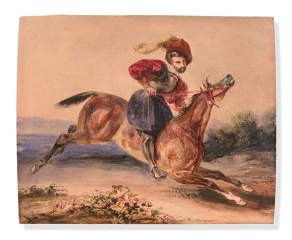 Cavalier en costume Renaissance by Eugène Delacroix