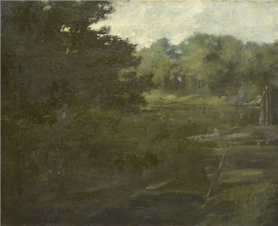 Wiese am Waldrand by Albert Lang, 1871