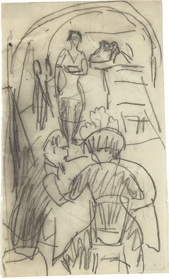 Im Restaurant by Ernst Ludwig Kirchner, um 1911