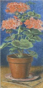 Stilleben mit Geranien im Topf - Michel Koch