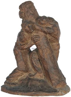 Arbeitergruppe mit Baumstamm - Dorothea von Philipsborn