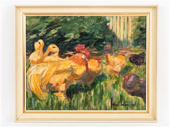 Hühner und Enten im Garten - Hans Wurffel