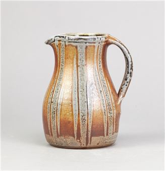 a stoneware jug with striped decoration - John Jelfs