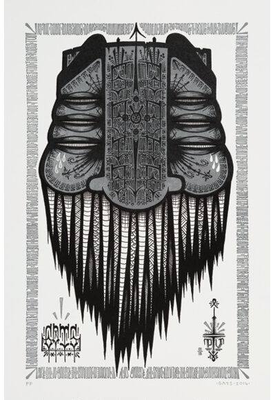 Artwork by GATS  , Six Eye Spikey, Made of print in colors on Lenox Art paper