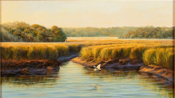 Marsh with Herons by Douglas Grier, 2003