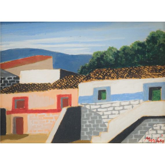 Tetti - Natura morta con melograni by Renzo Meschis