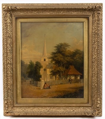 Artwork by Parris, The Lichgate and St George's Church, Made of oil on panel