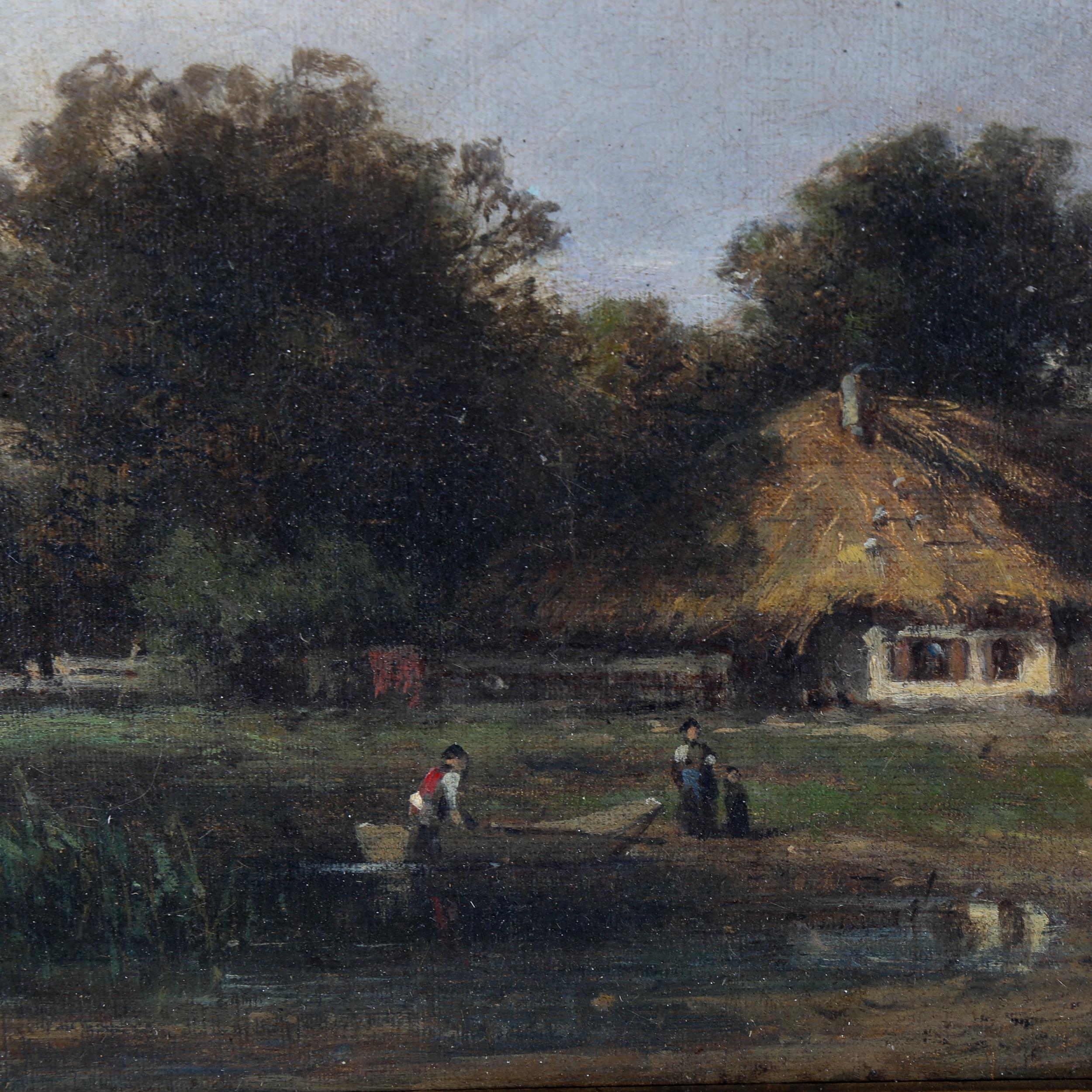 Artwork by C. Folingsby, country cottage, Made of oil on canvas
