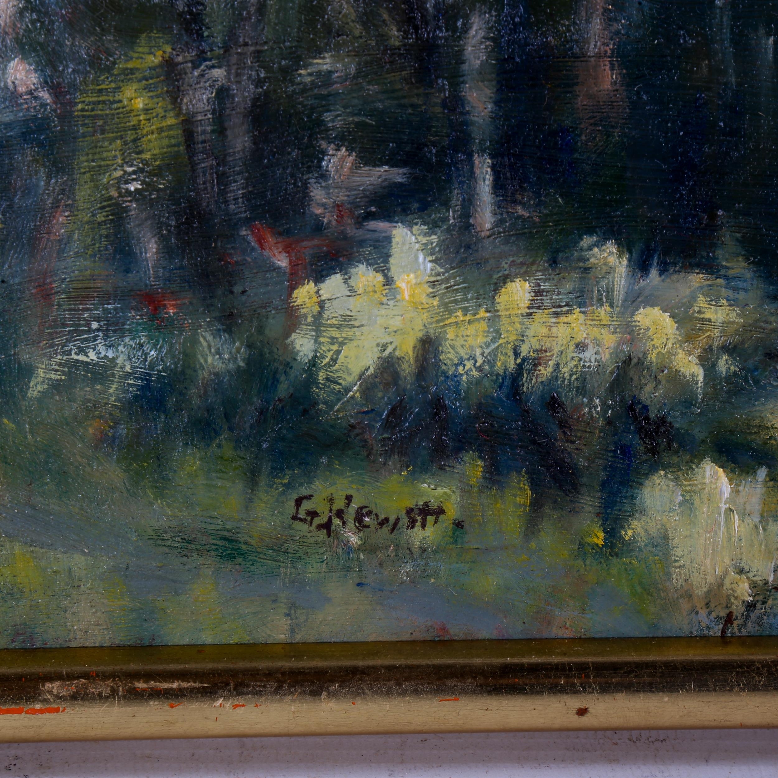 Artwork by G. Hewitt, landscape, Made of oil on board