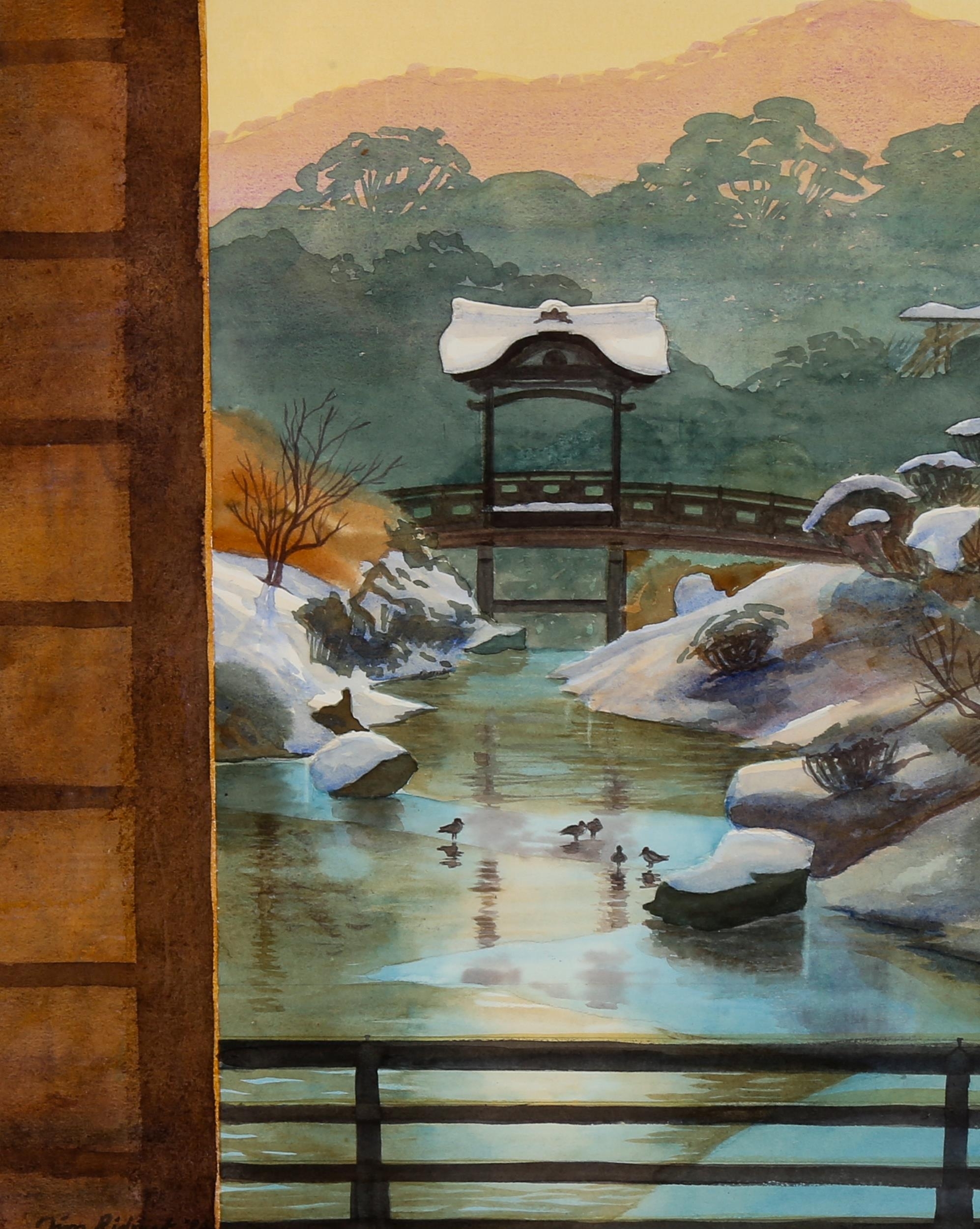 Jim Ridout | Japanese pond 1984, and winter landscape (1984) | MutualArt