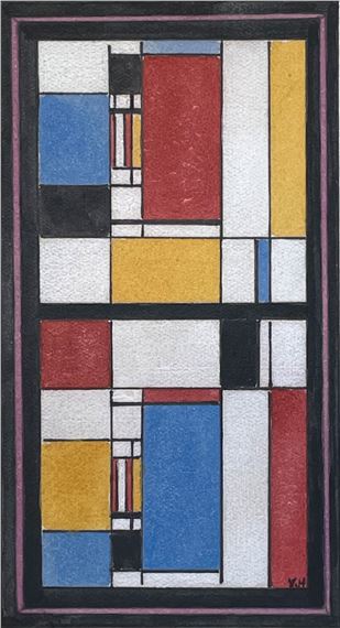 Study of a stained glass window by Vilmos Huszár, ca 1926