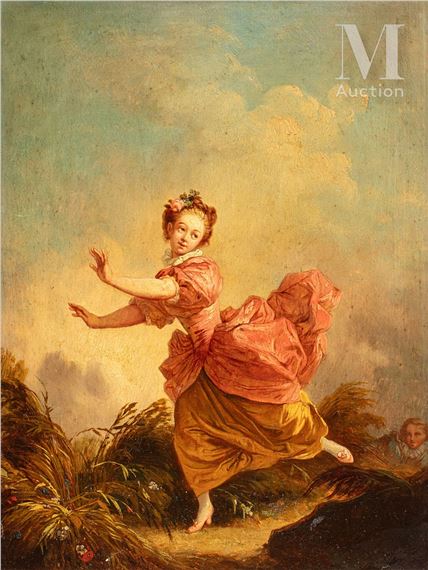 Young Girl Running by Jean-Honoré Fragonard, French School, 19th Century