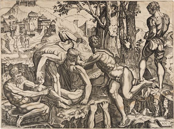 Soldiers Bathing in the Arno (Climbers) by Michelangelo, Italian School, 16th Century, 16TH CENTURY