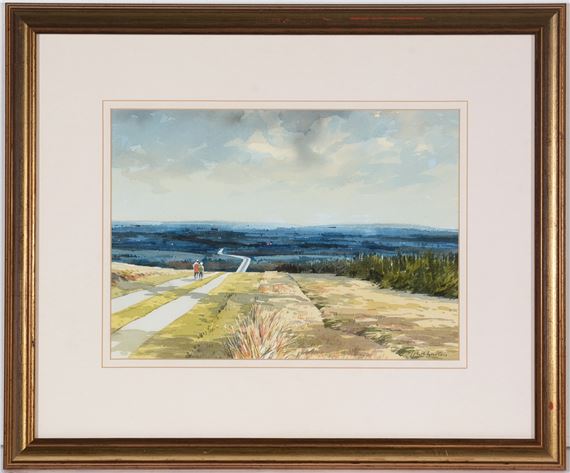 Figures on a country track by George Hutchinson