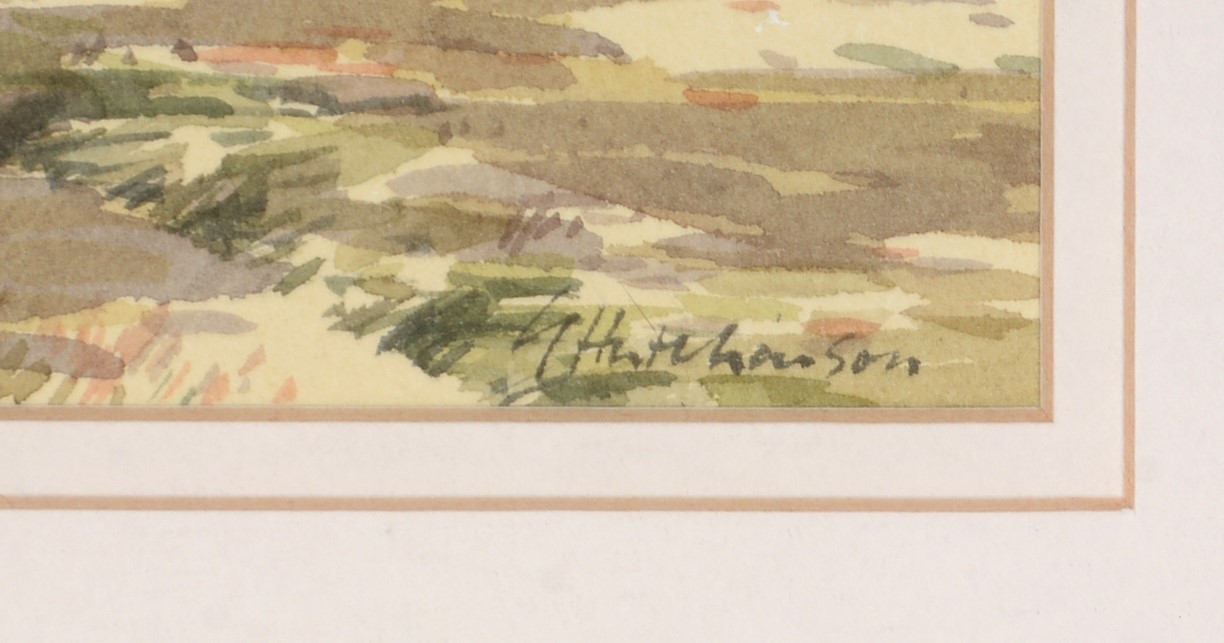 Artwork by George Hutchinson, Figures on a country track, Made of watercolour