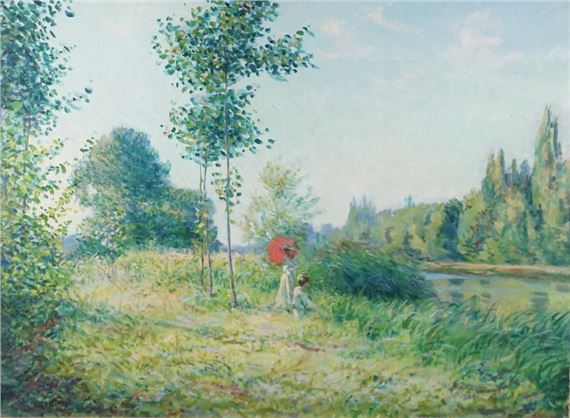 Promenade aux élégantes. by Léon Giran-Max