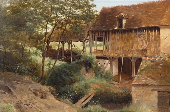 A shed with hay near the woods by Louwrens Hanedoes