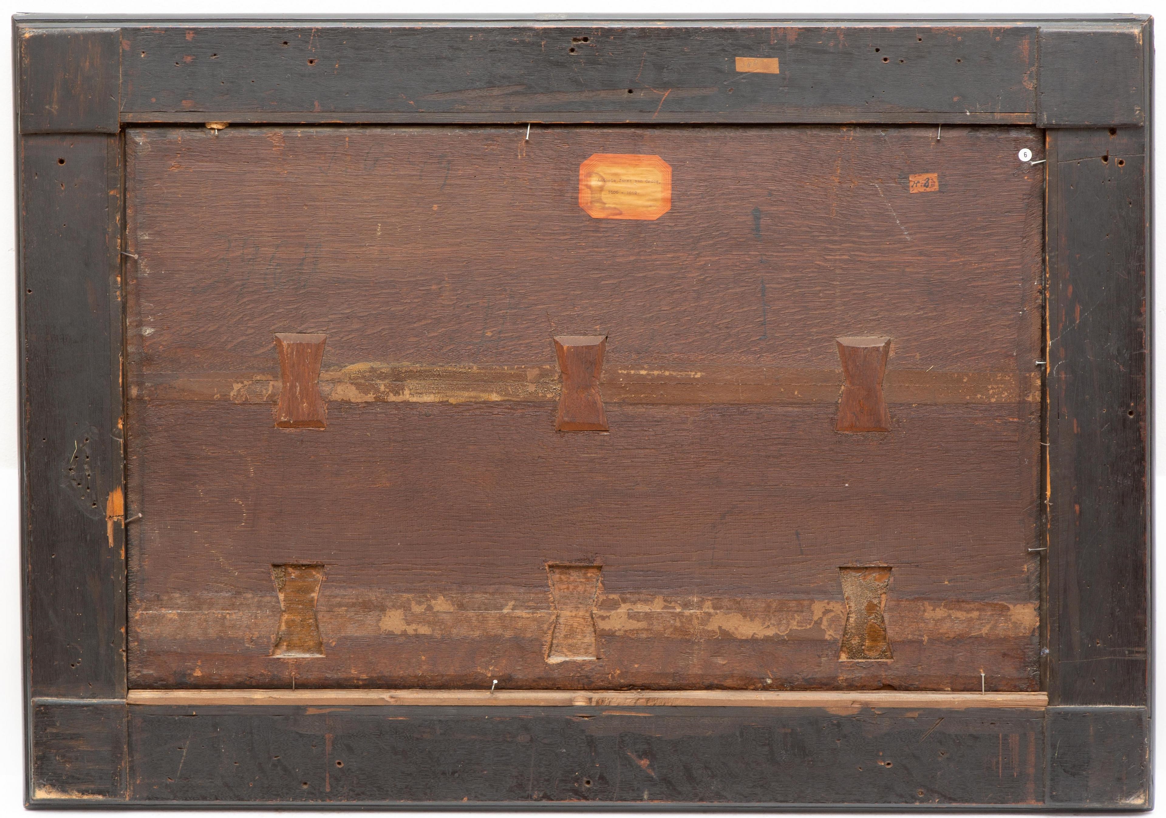 Artwork by Anthonie Jansz. van der Croos, A river view with a pond near a village, Made of oil on panel