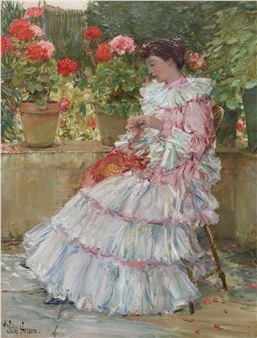 Geraniums - Childe Hassam