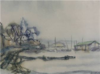 "Köln Rodenkirchen mit Alt St. Maternus" und "Weite Rheinlandschaft" - Gustav Adolf Deus