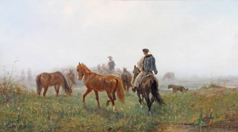 "Pferdeeintreiben" by Christian Adolph Schreyer