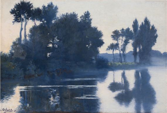 La tombée du soir sur l'Oise by Alphonse Osbert, dated 88