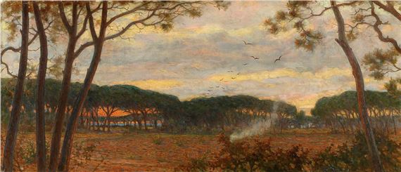 TRAMONTO A CASTIGLIONCELLO by Francesco Gioli, 1908
